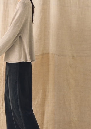 Organic Cotton Linen Easy Sweater | Dark Navy