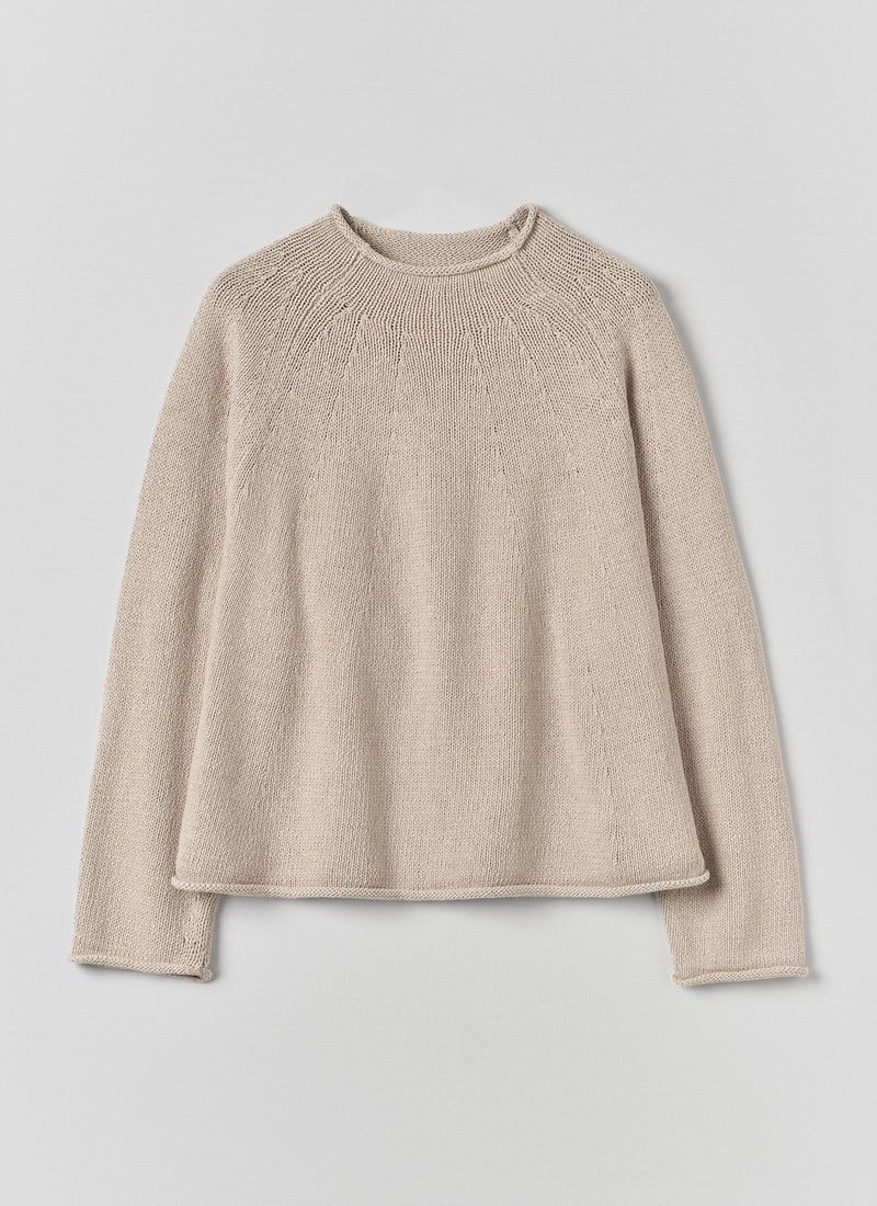 Organic Cotton Linen Easy Sweater | Parchment