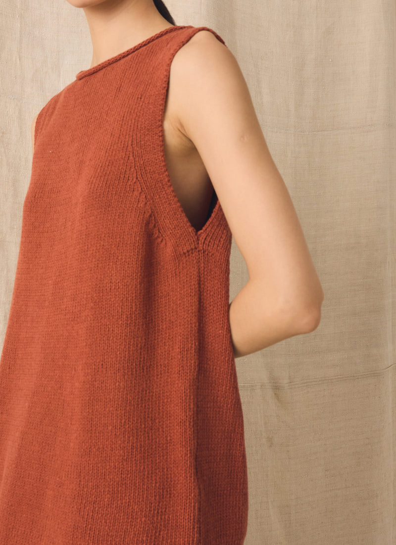 Linen Cotton Knitted Tank | Red Fig