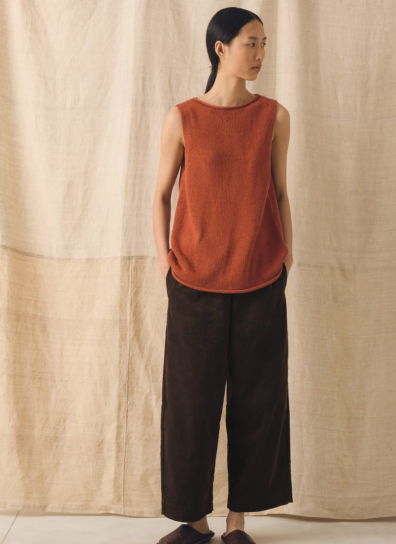 Linen Cotton Knitted Tank | Red Fig