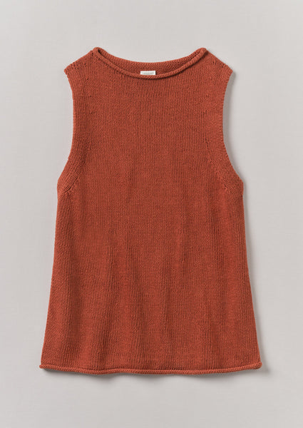 Linen Cotton Knitted Tank Fig
