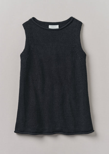 Linen Cotton Knitted Tank Slate