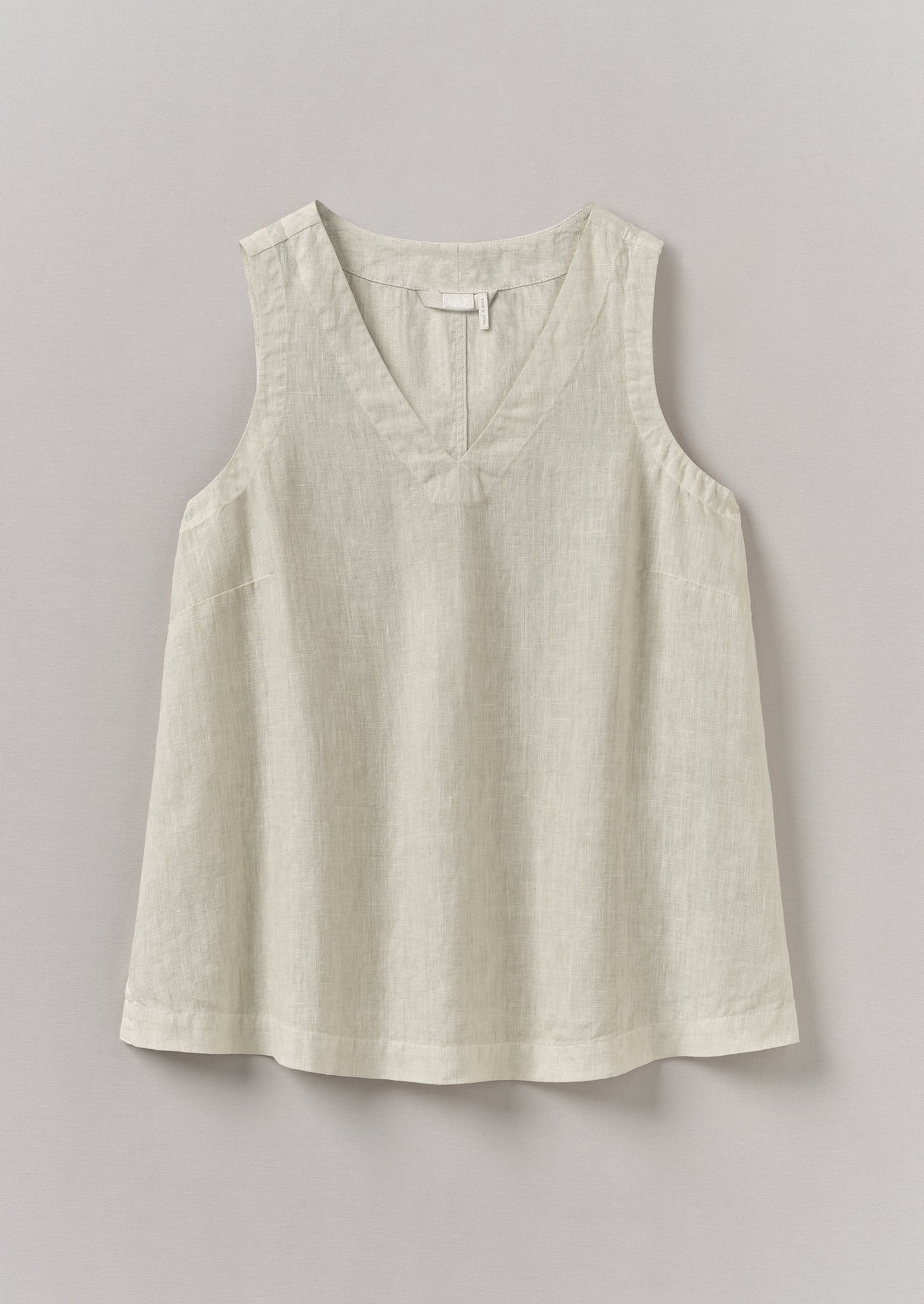 Garment Dyed Linen V-Neck Tank | Oat