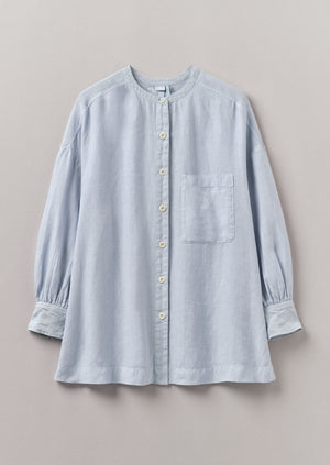 Garment Dyed Linen Oversized Shirt | Egg Blue