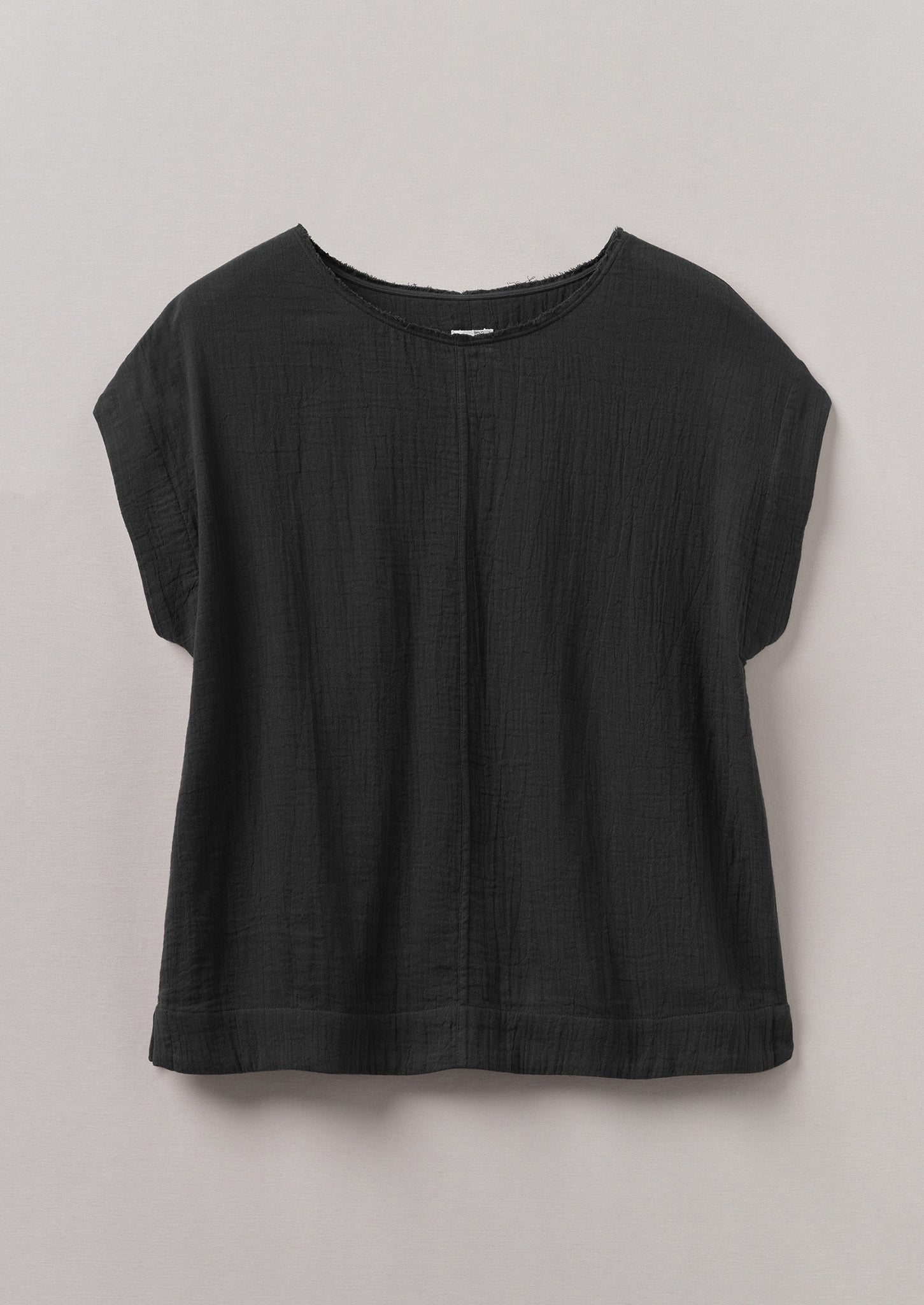 Crinkle Cotton Gauze Top | Black Pepper