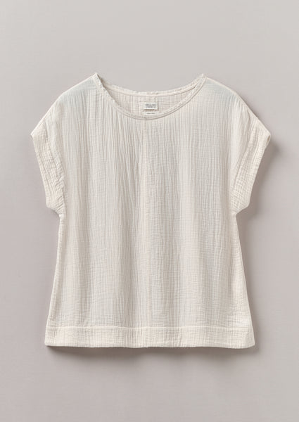Crinkle Cotton Gauze Top Oat