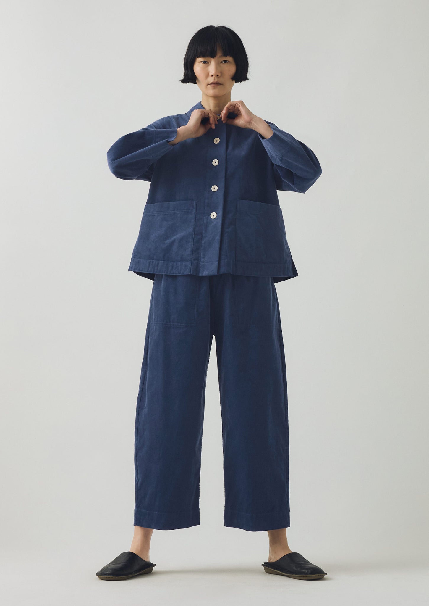 Organic Cord Shirt | Denim Blue