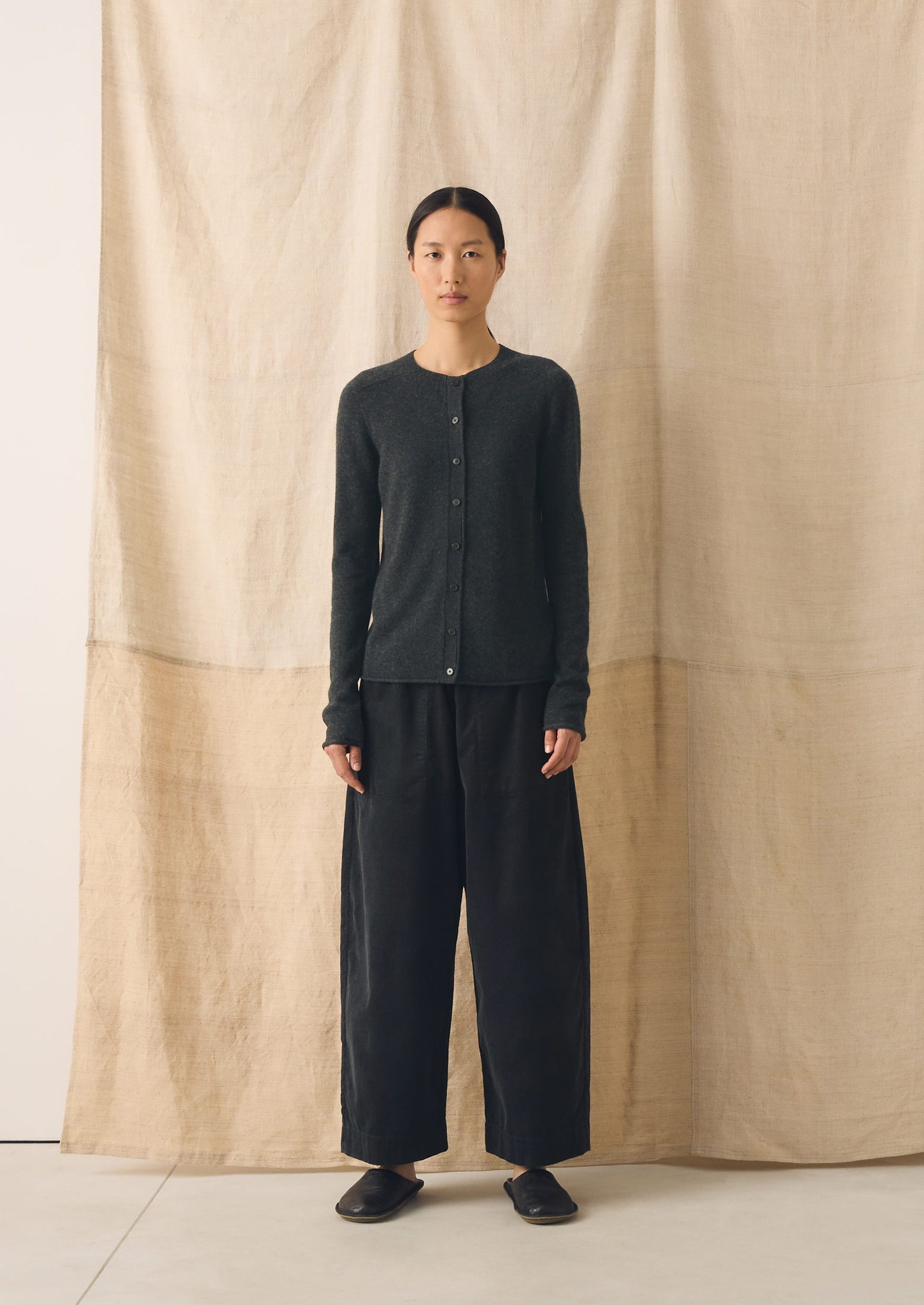 Wool Cashmere Neat Cardigan | Pear