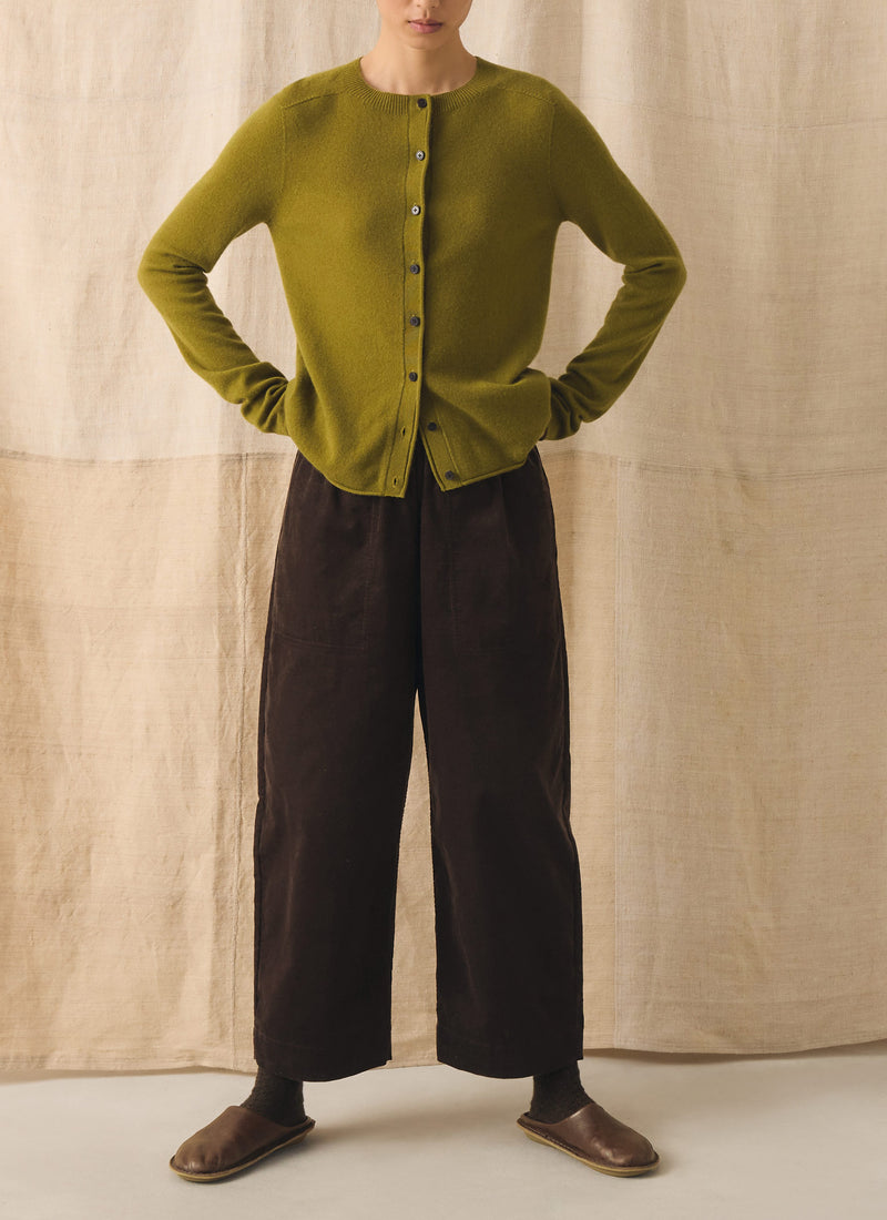 Wool Cashmere Neat Cardigan | Pear