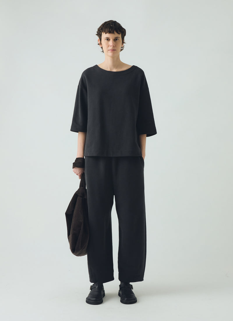 Square Cut Loopback Jersey Tee | Black Pepper
