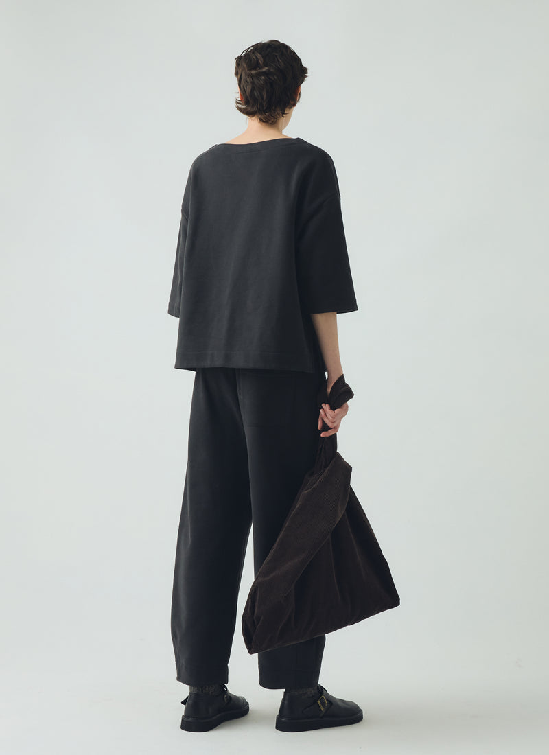 Square Cut Loopback Jersey Tee | Black Pepper