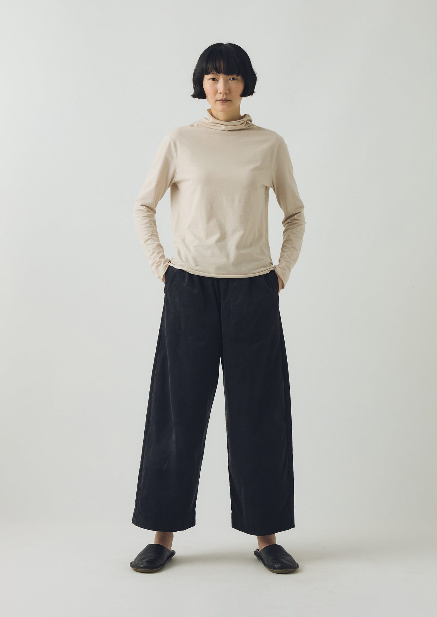 High Neck Soft Cotton Tee | Pebble Moon