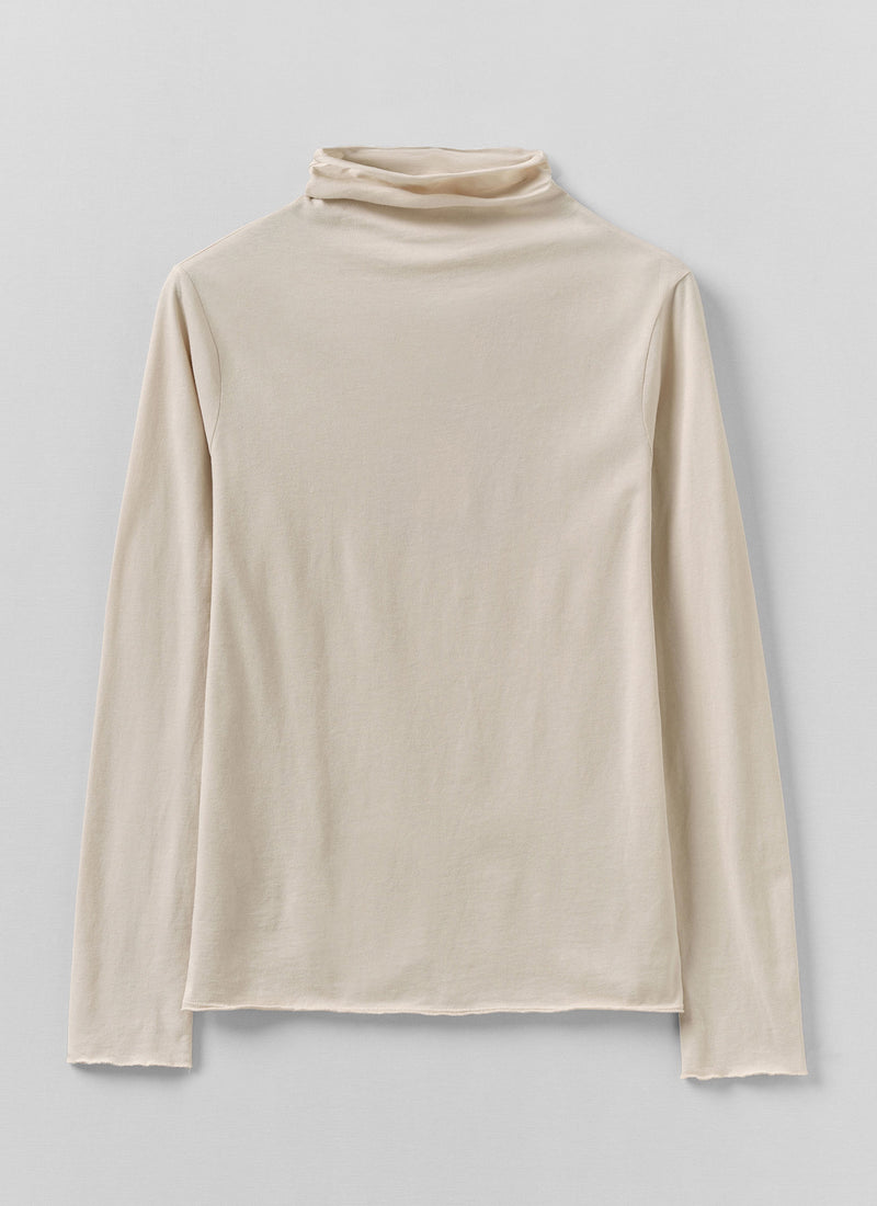 High Neck Soft Cotton Tee | Pebble Moon
