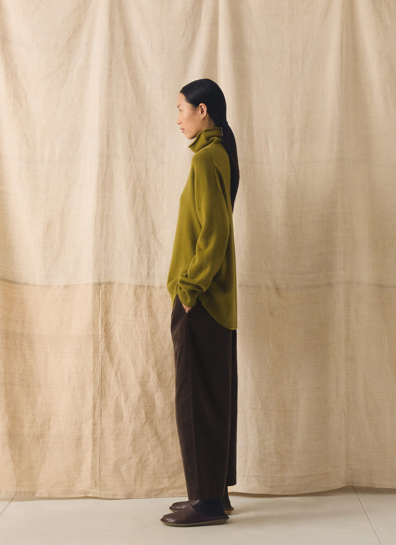 Roll Neck Wool Cashmere Sweater | Pear