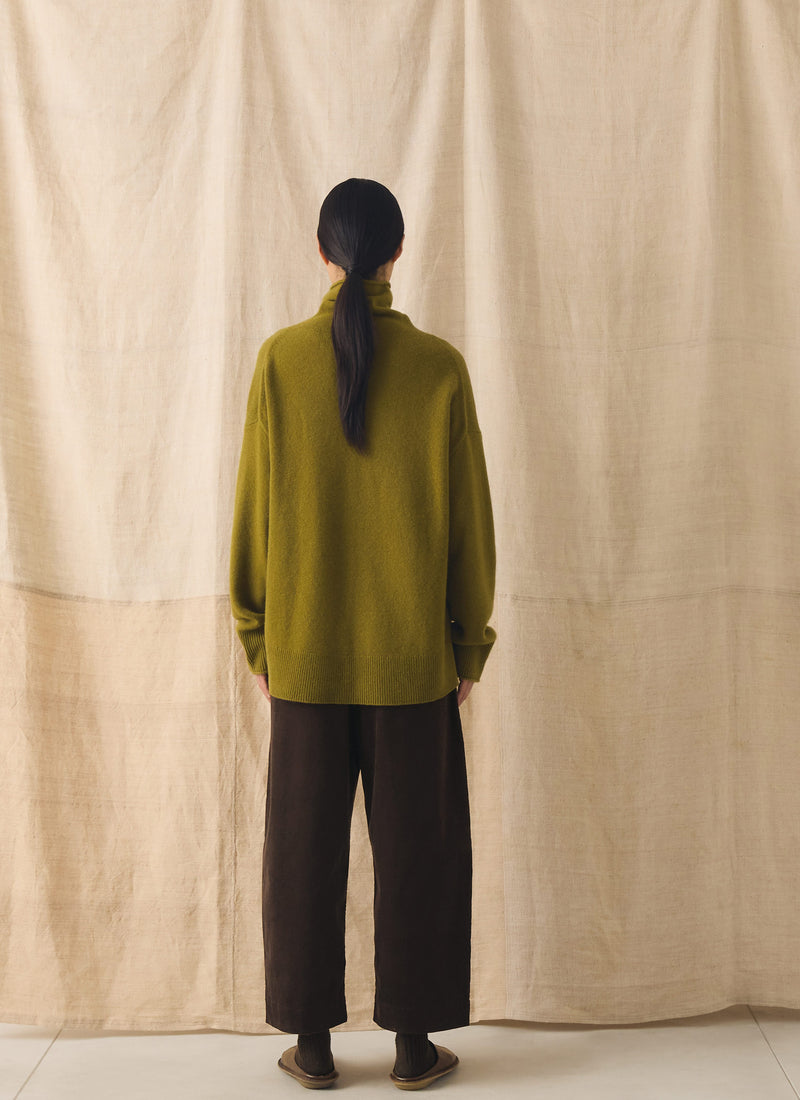 Roll Neck Wool Cashmere Sweater | Pear