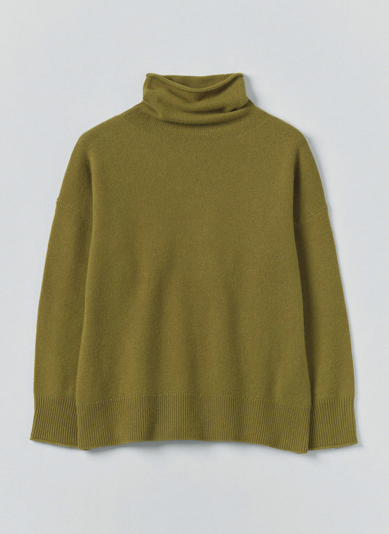 Roll Neck Wool Cashmere Sweater | Pear
