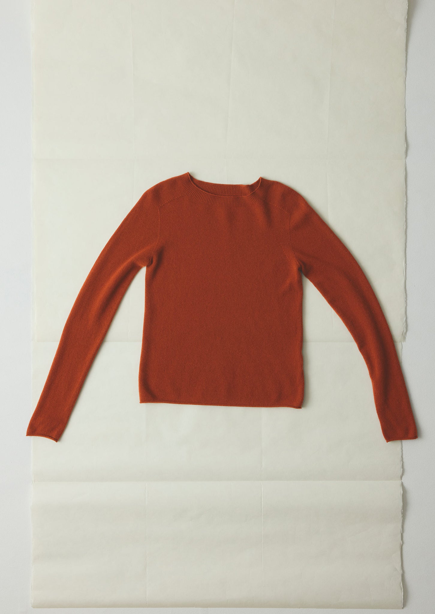 Wool Cashmere Neat Sweater | Burnt Sienna