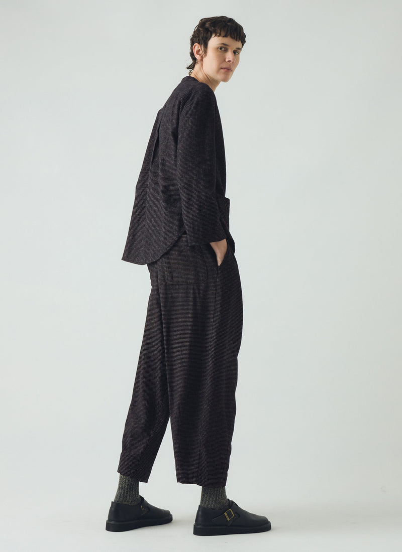 Cotton Cashmere Check Shirt | Black/Ecru