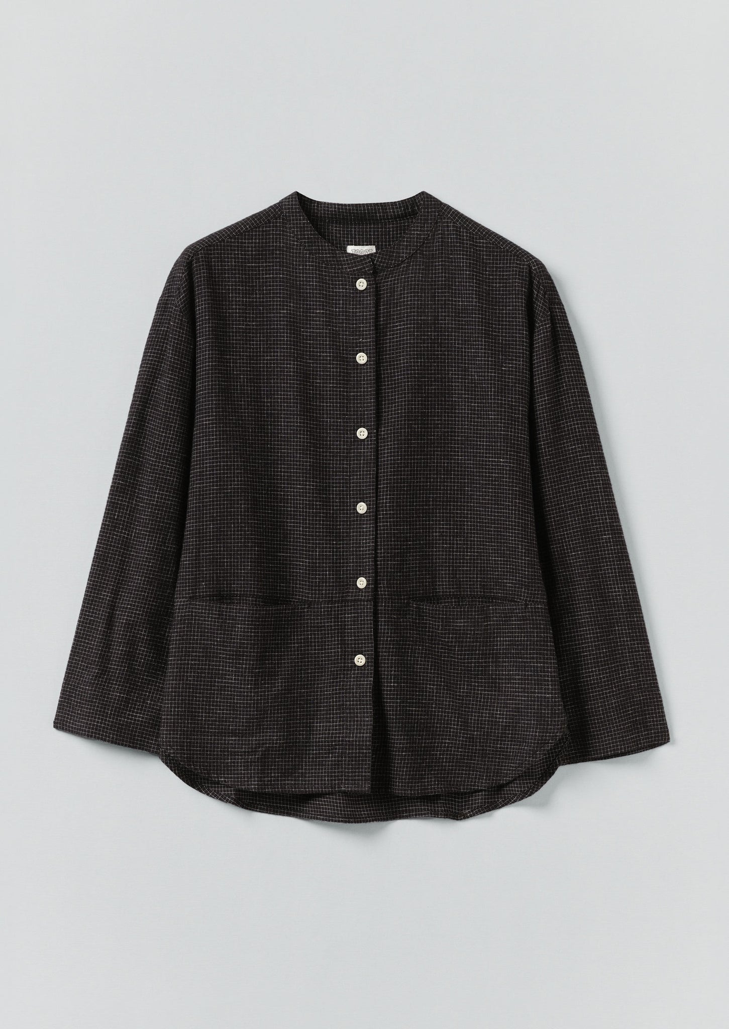 Cotton Cashmere Check Shirt | Black/Ecru