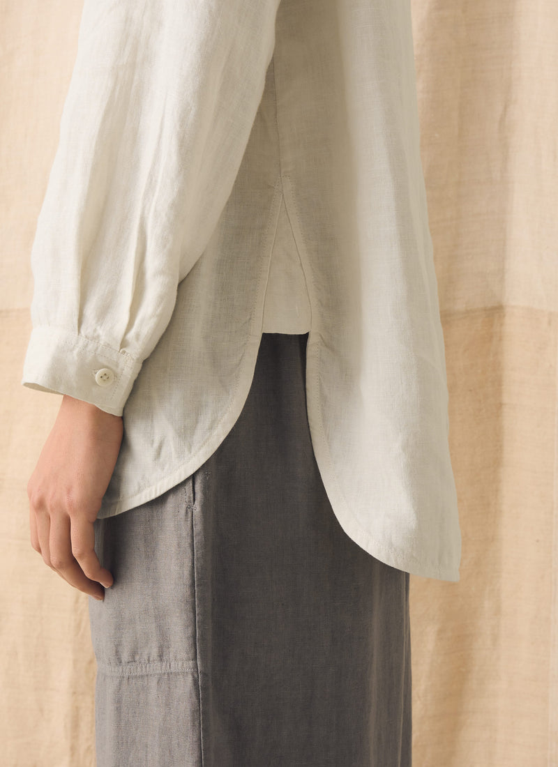 Garment Dyed Linen Chef Shirt | Oat