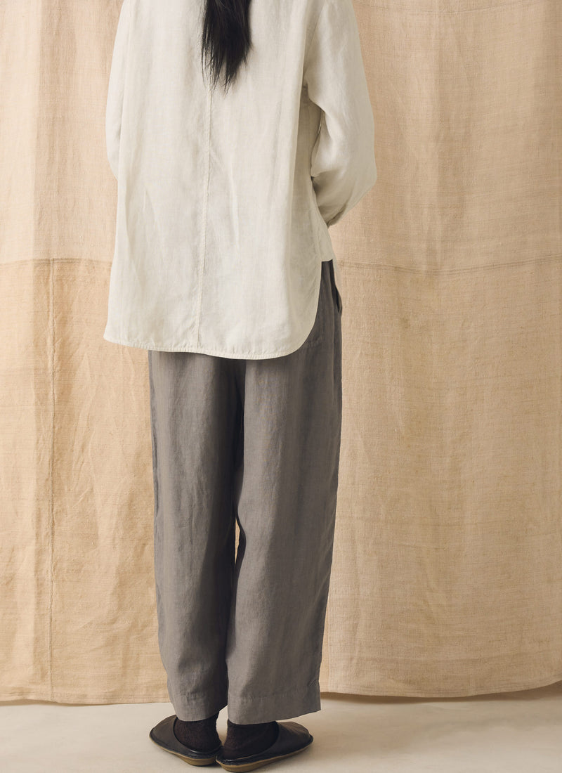 Garment Dyed Linen Chef Shirt | Oat