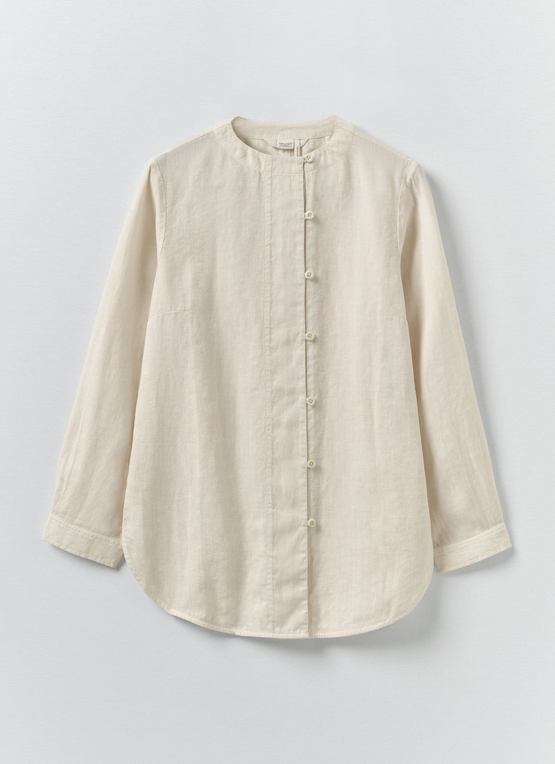 Garment Dyed Linen Chef Shirt | Oat
