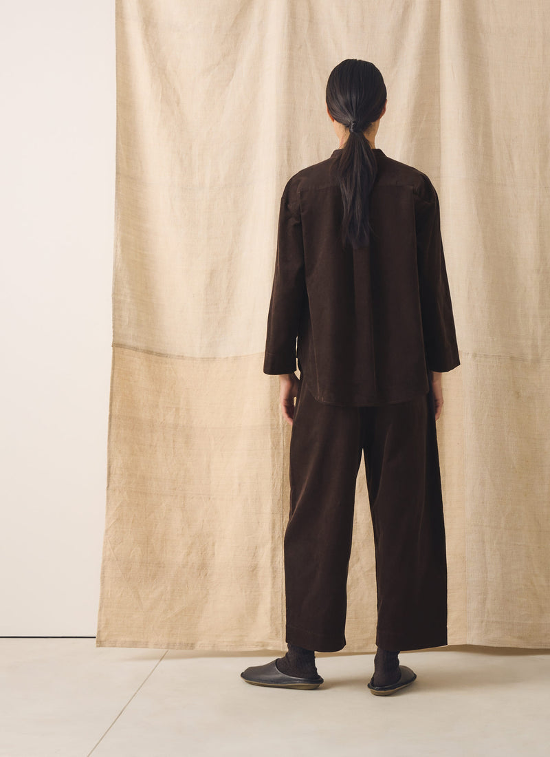 Organic Cotton Cord Shirt | Bitter Chocolate