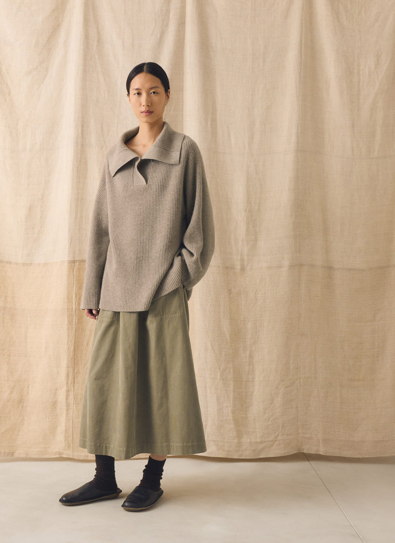 Ribbed Wool Cashmere Sweater | Oatmeal