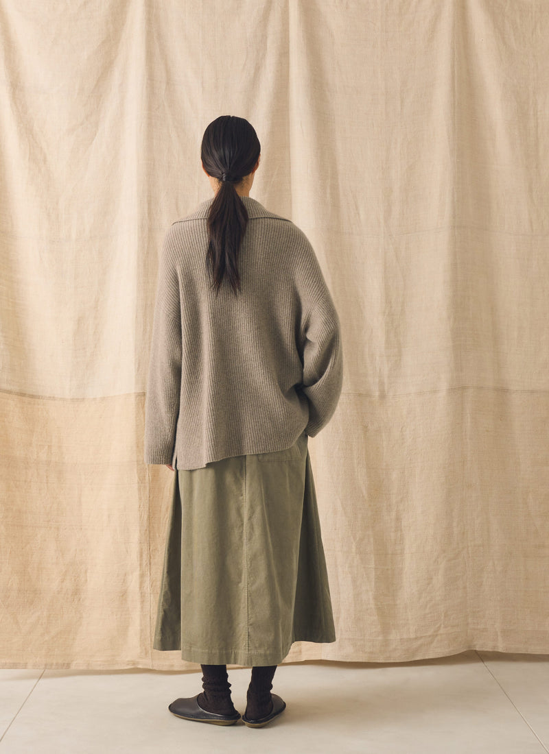 Ribbed Wool Cashmere Sweater | Oatmeal