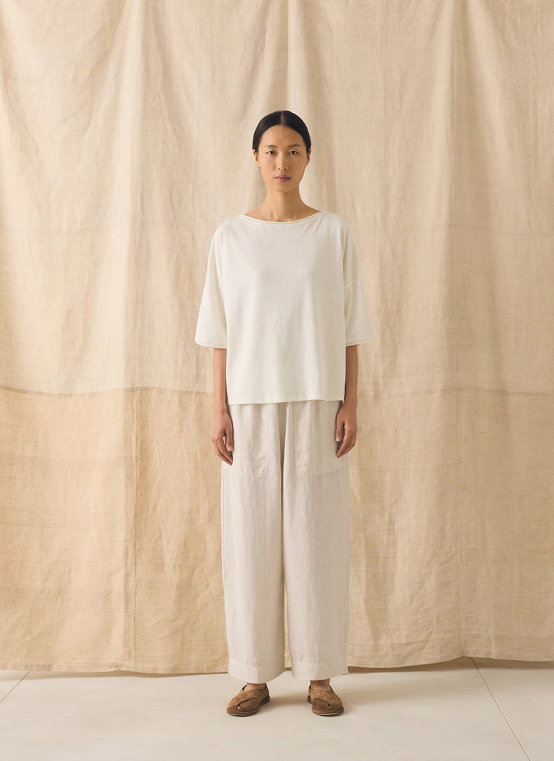 Cotton Hemp Jersey Tee | Chalk