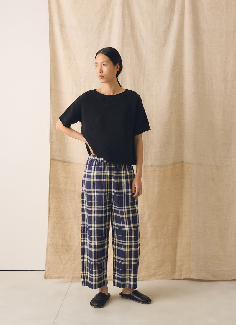 Knitted Cotton Linen Tee | Slate