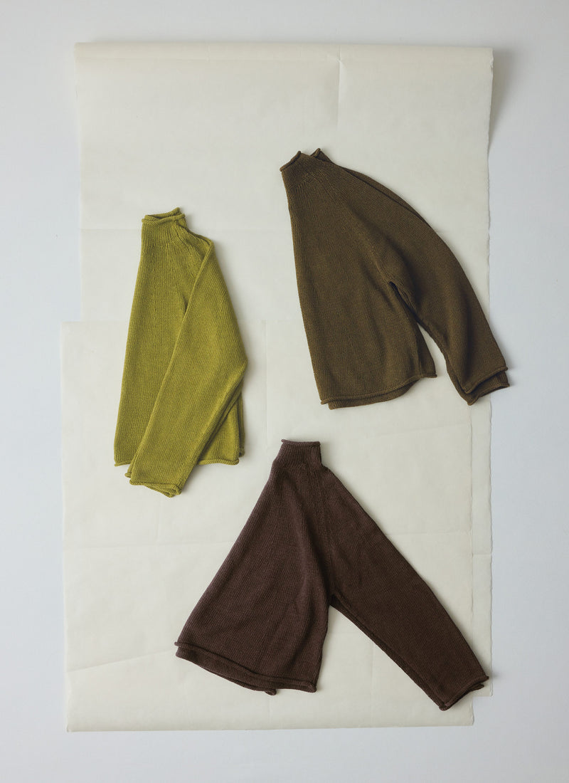 Organic Cotton Linen Easy Sweater | Olivine