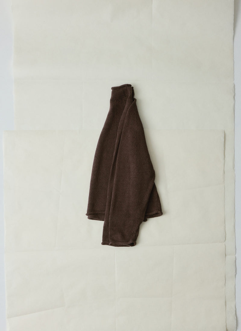 Organic Cotton Linen Easy Sweater | Bitter Chocolate
