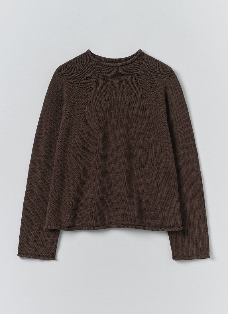 Organic Cotton Linen Easy Sweater | Bitter Chocolate