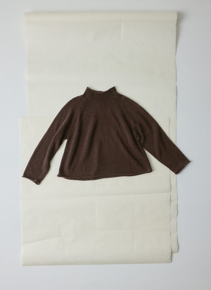 Organic Cotton Linen Easy Sweater | Bitter Chocolate