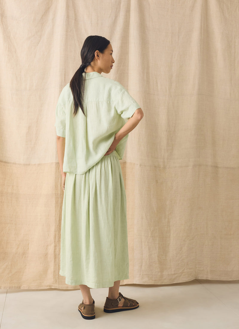 Garment Dyed Lightweight Linen Shirt | Mint Tea