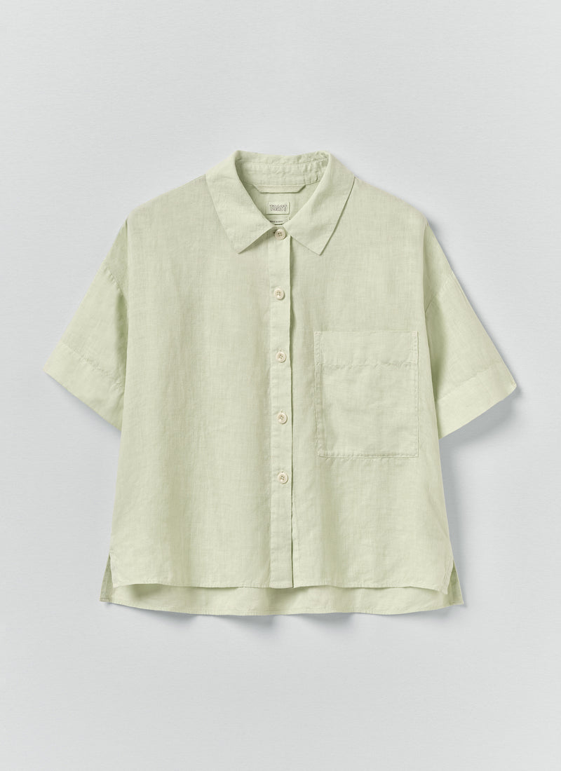 Garment Dyed Lightweight Linen Shirt | Mint Tea