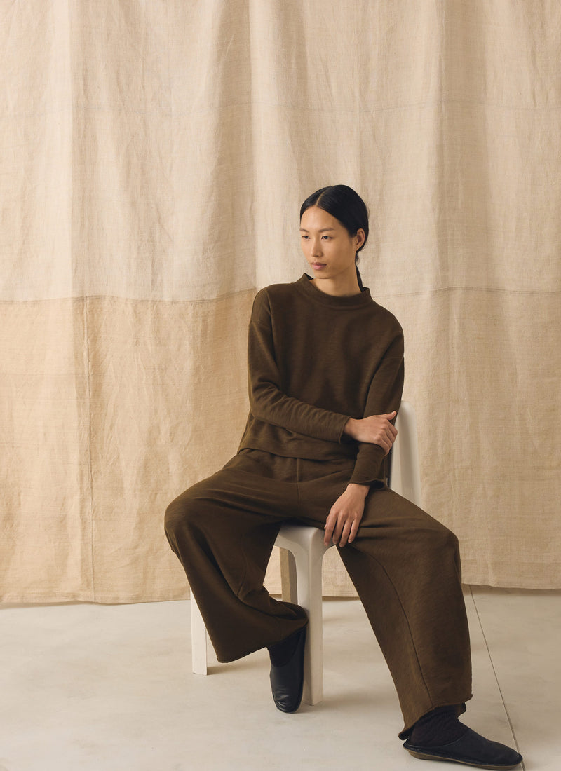 Loopback Jersey Easy Sweater | Dark Olive