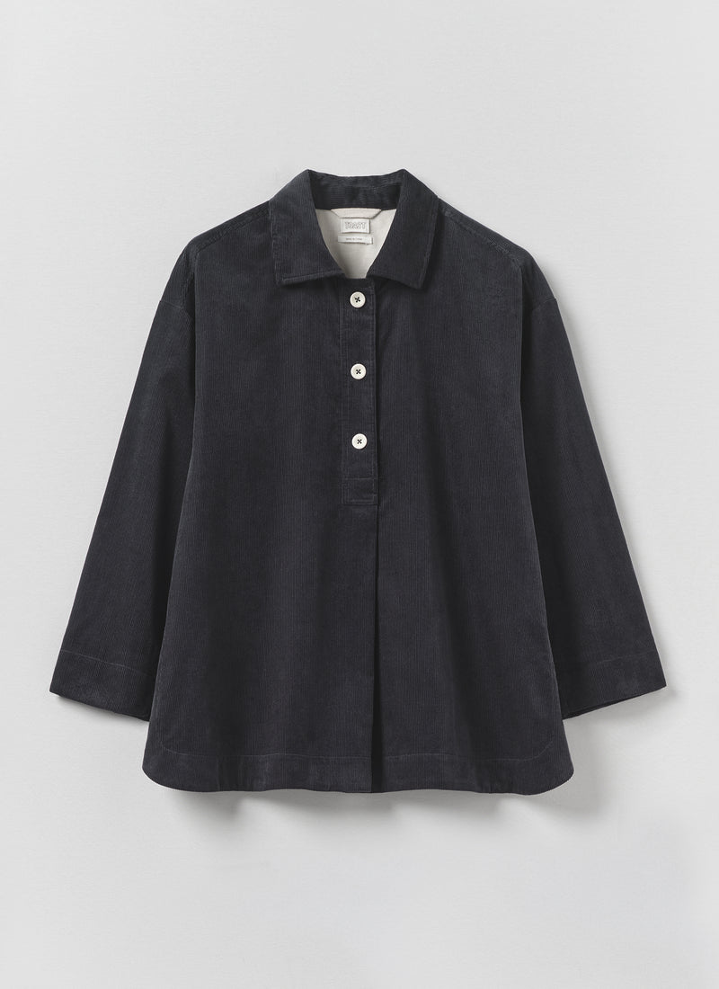 Organic Cord Smock Top | Midnight