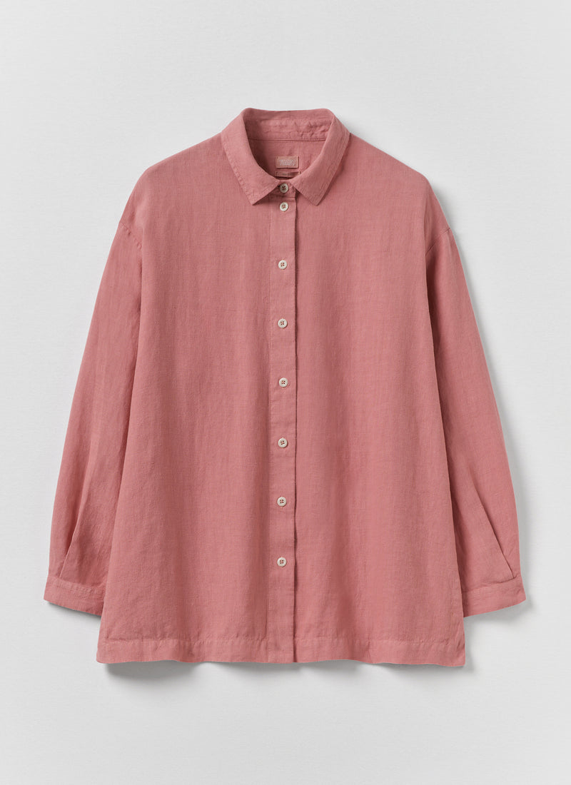 Garment Dyed Linen Easy Shirt | Dusty Rose