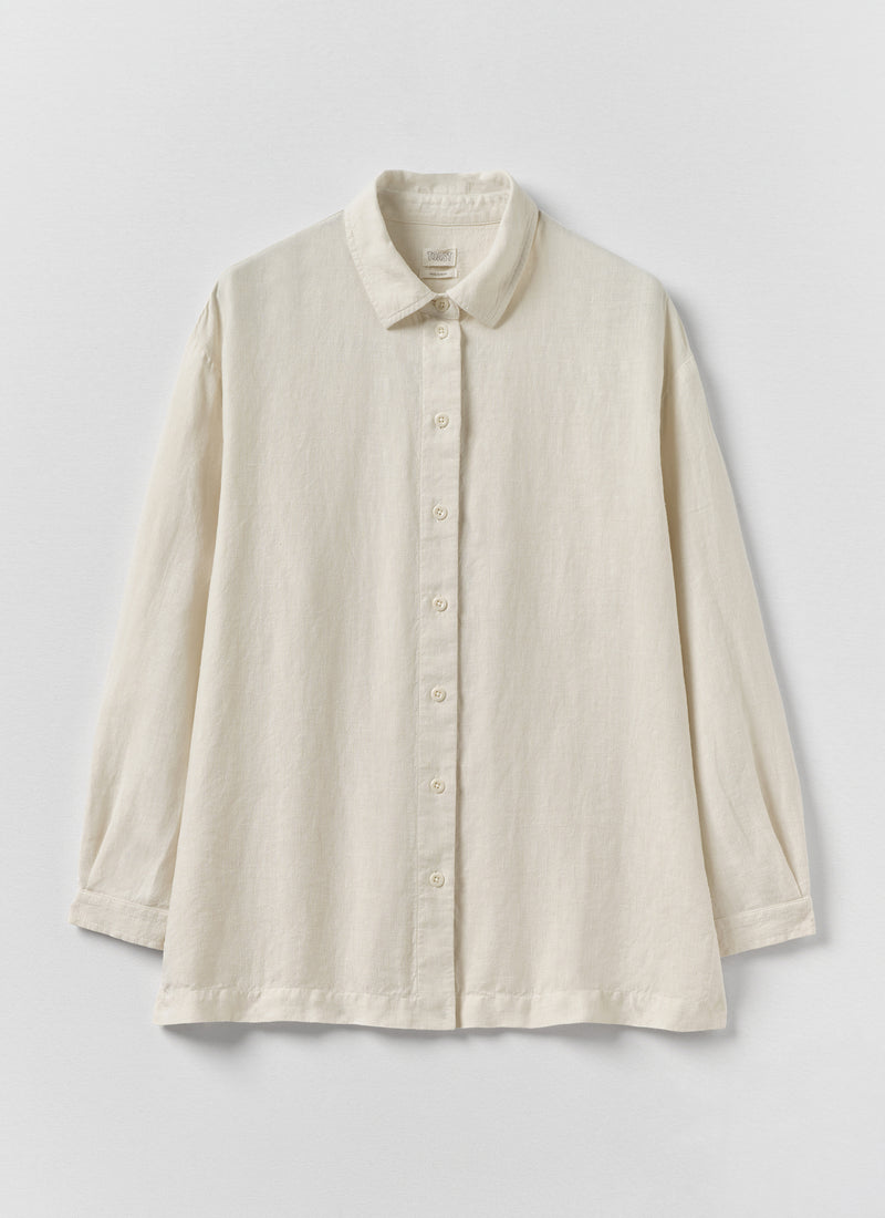 Garment Dyed Linen Easy Shirt | Oat