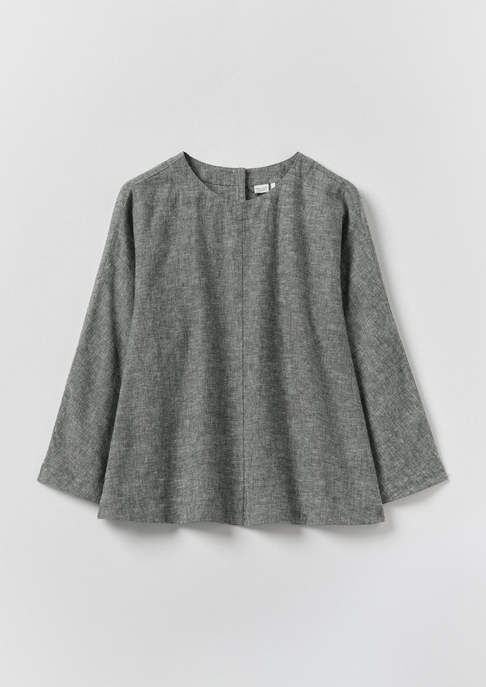 A Line Linen Cotton Top | Soft Charcoal | TOAST