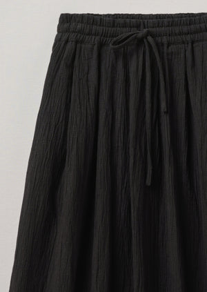 Crinkle Cotton Skirt | Black