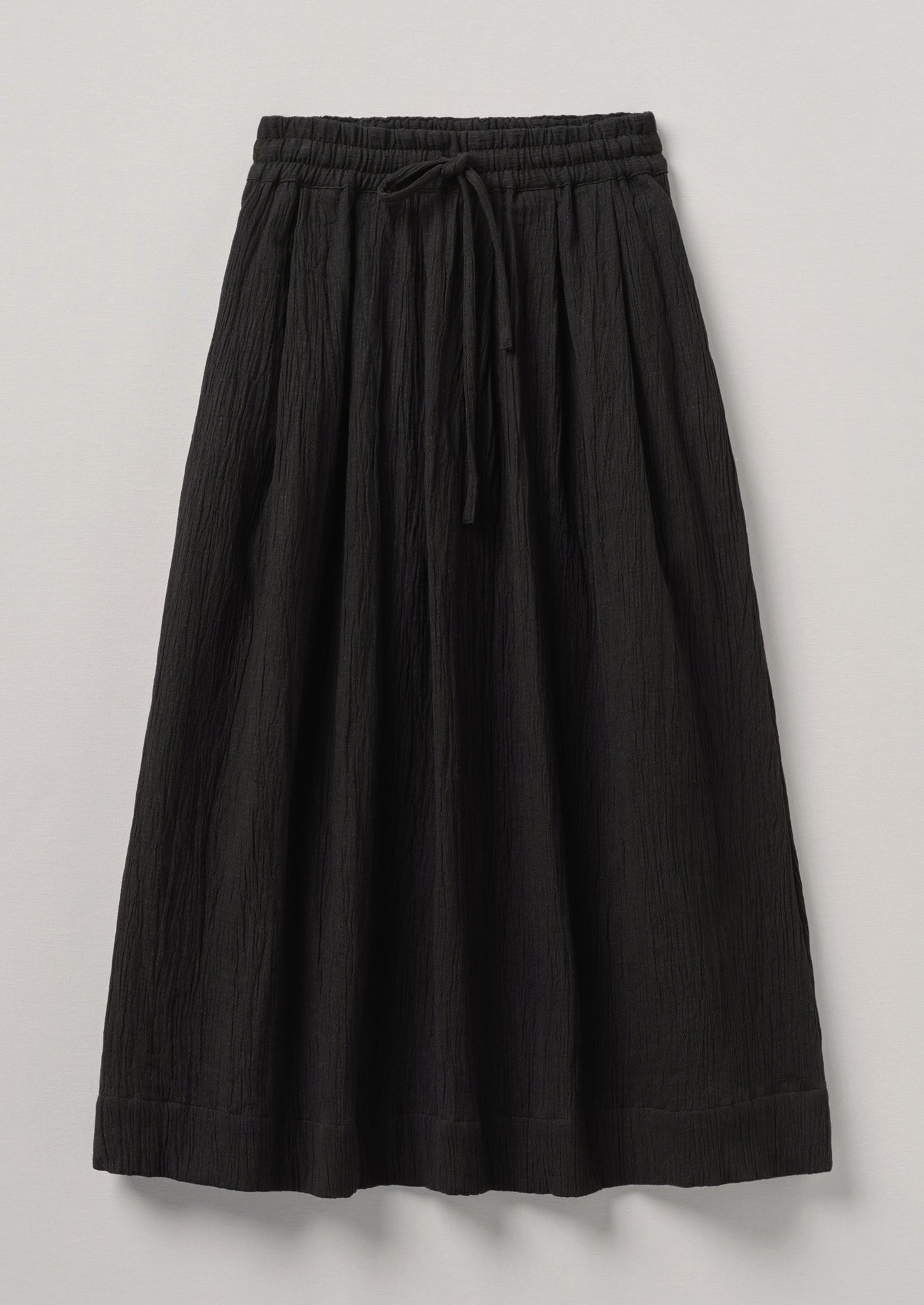 Crinkle Cotton Skirt | Black