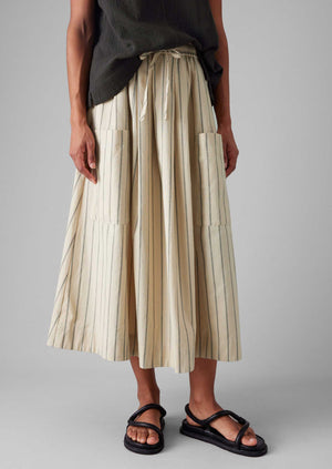Stripe Cotton Patch Pocket Skirt | Sail Cloth
