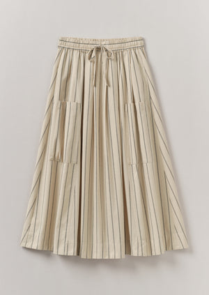 Stripe Cotton Patch Pocket Skirt | Sail Cloth