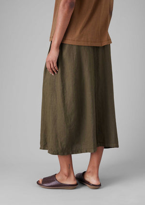 Garment Dyed Linen Skirt | Pear
