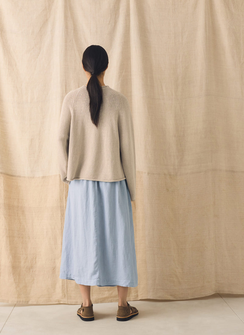Garment Dyed Linen Skirt | Egg Blue