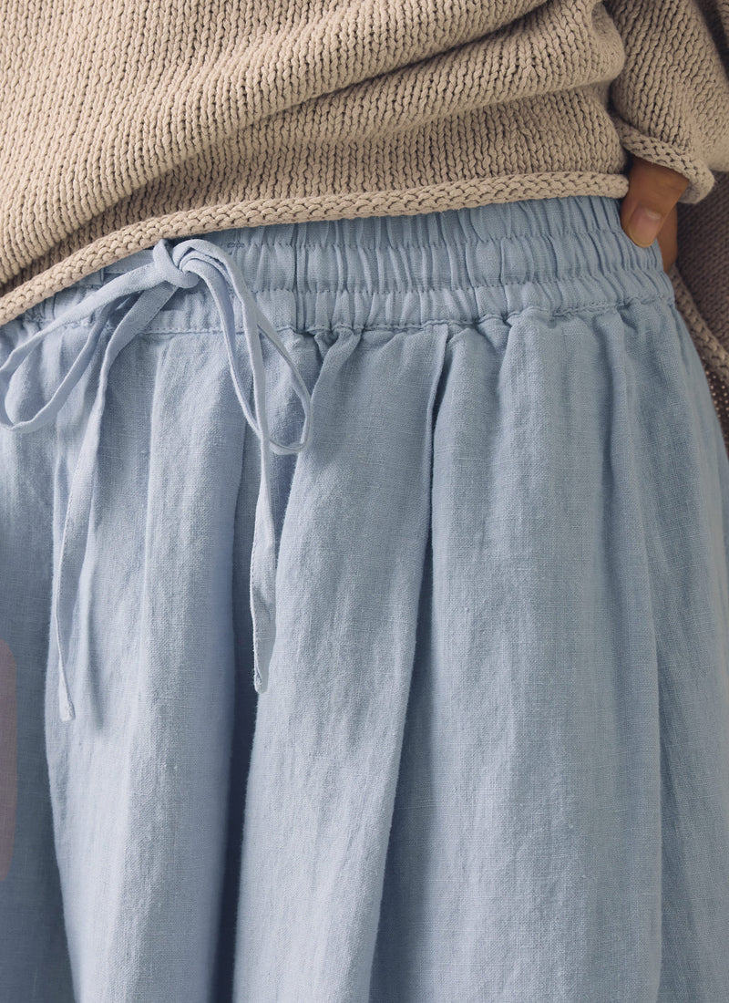 Garment Dyed Linen Skirt | Egg Blue