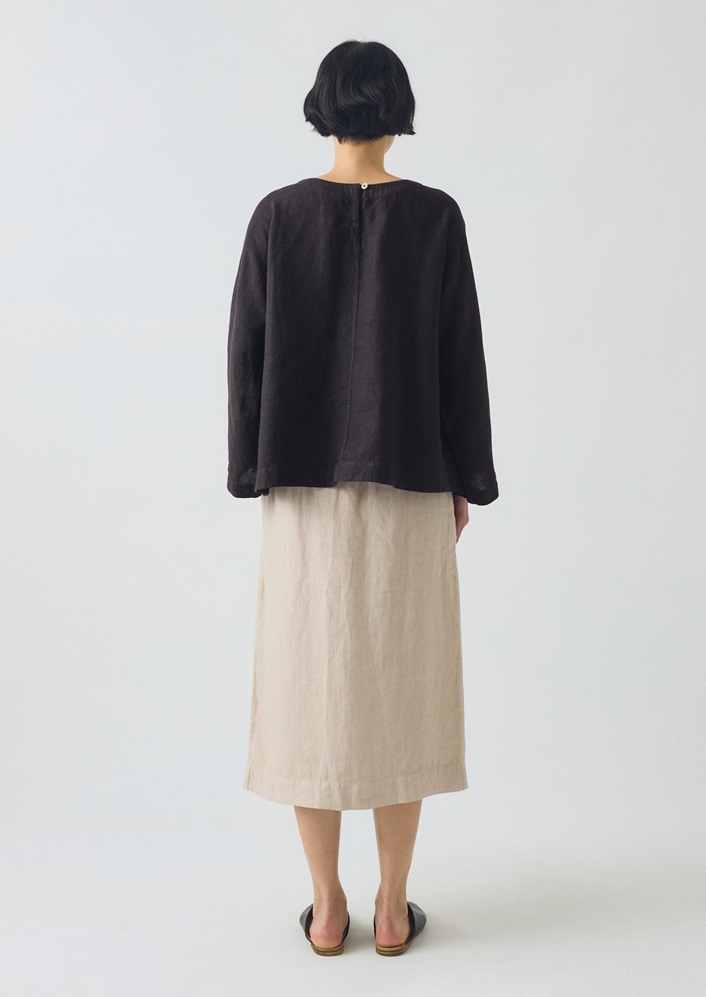 Garment Dyed Linen Wrap Skirt | Sand